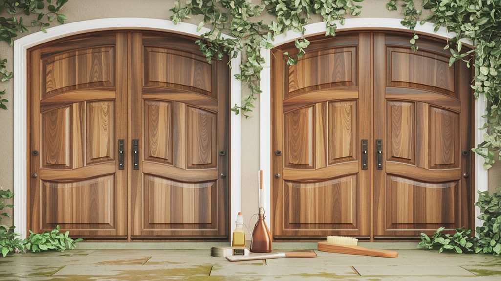 wooden garage door care